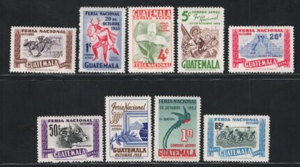 1953 Guatemala, Festa Nazionale, Yvert # 189-97, MH*