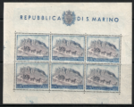 1949 San Marino, 100 Lire celeste, Foglietto Anniversario UPU # 8, MNH**