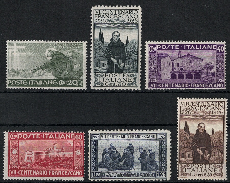 192 1926 Italia, San Francesco, Serietta con dentellature comuni, MNH** - immagine 1