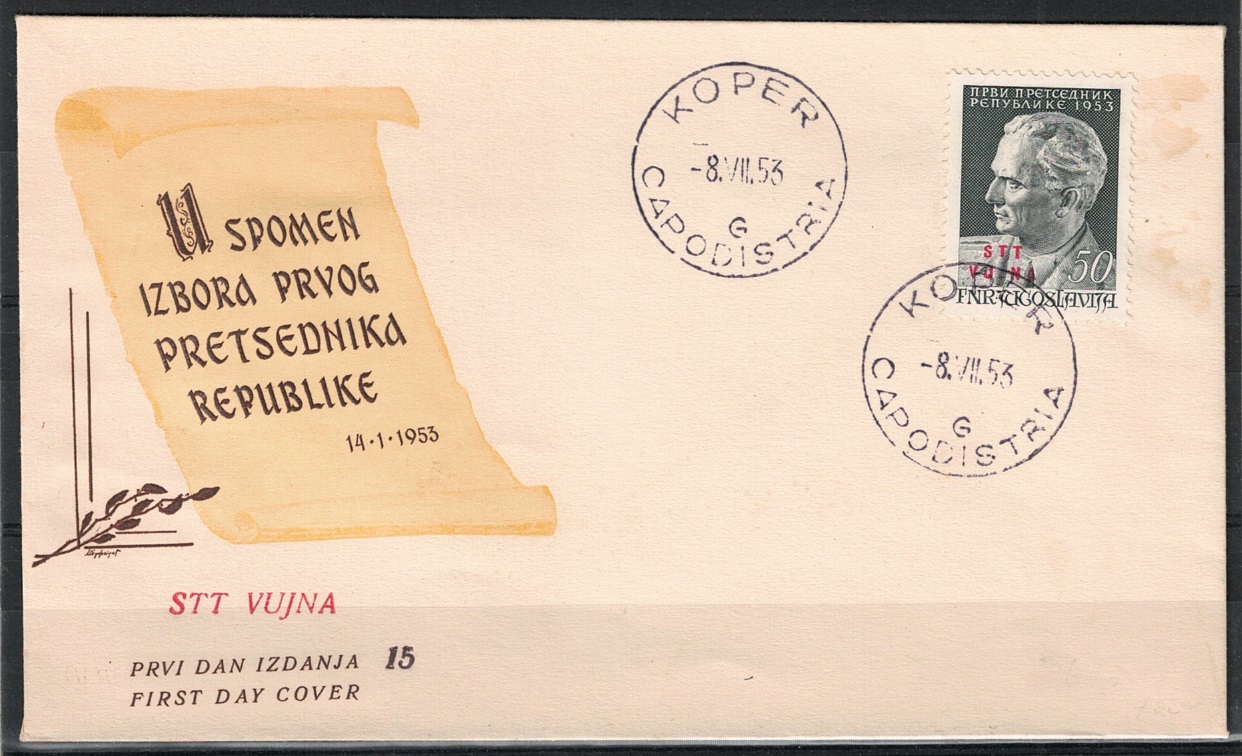 1953 1953 Trieste B, Tito 80 Compleanno, Senza J di VuJna, # 89a, FDC - immagine 1
