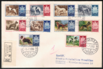 1956 SAN MARINO, n. 439/448, Cani di razza, 10 valori su Busta Raccomandata