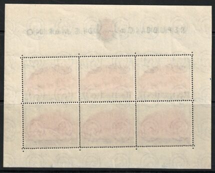 1949 San Marino, 100 Lire celeste, Foglietto Anniversario UPU # 8, MNH**