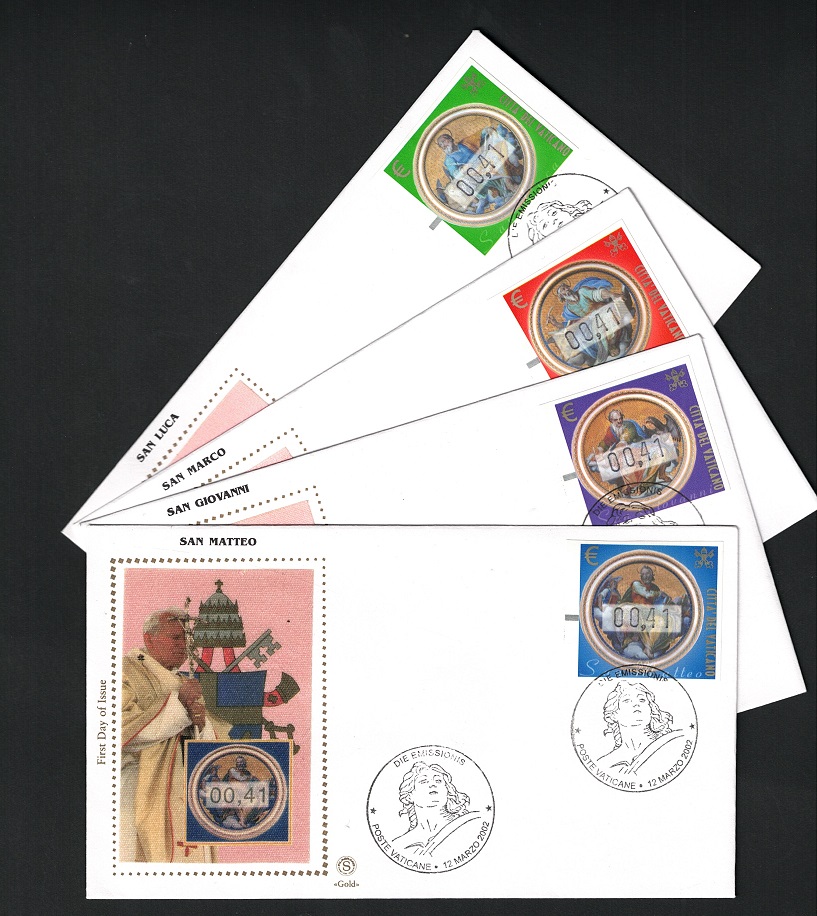 2002 2002 Vaticano, Automatici # 11A/14A, 4 Buste Usate FDC - immagine 1