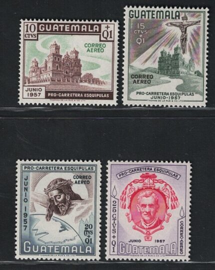 1957 Guatemala, Fondi per strada Esquipulas, Yvert # 226-29, MNH**