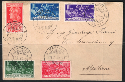 1930 Italia, Francesco Ferrucci n. 276/80 Posta Ordinaria su busta
