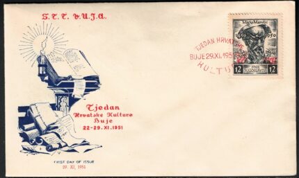 1951 Trieste B, Giornata Cultura Croata, # 45 su Busta FDC