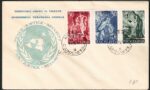 1953 Trieste B, Nazioni Unite, # 82/84 su Busta FDC