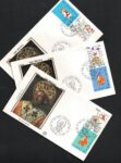 1987 Vaticano, San Nicola 3 Buste Usate FDC, # 825-27