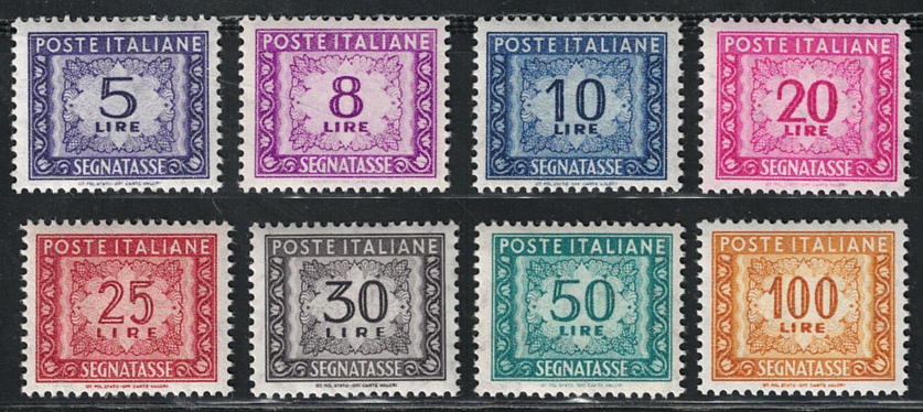 111-19r 1955-81 Italia, Repubblica, Segnatasse # 111-19, Serie completa, MNH** - immagine 1