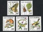 1990 San Marino, Flora e Fauna, 1302-06, MNH**