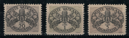 1946 Vaticano, Segnatasse Carta Grigia # 14I-18I, MNH**