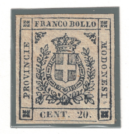 1859 Modena, Governo Provvisorio # 15, 20 cent ardesia violaceo, MH*