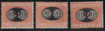 1890-91 Italia, Regno, Segnatasse dette Mscherine # 17-19, MNH**