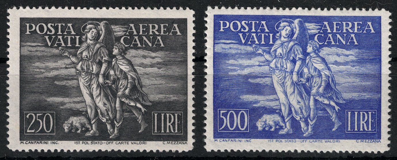 17 Tobia 1948 Vaticano, Posta Aerea, Tobia # 16/17, MNH** - immagine 1