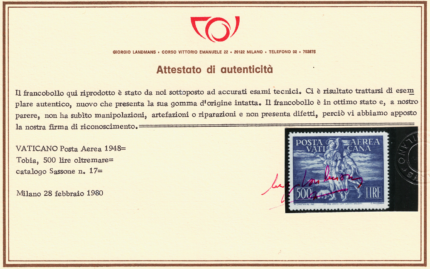 1948 Vaticano, Posta Aerea, Tobia # 16/17, MNH**