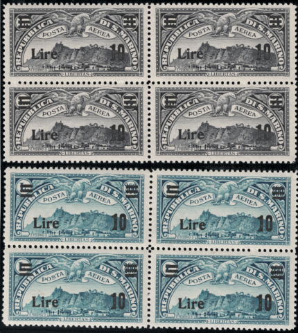 1942 San Marino, Posta Aerea # 19-20, Blocco di quattro, MNH**