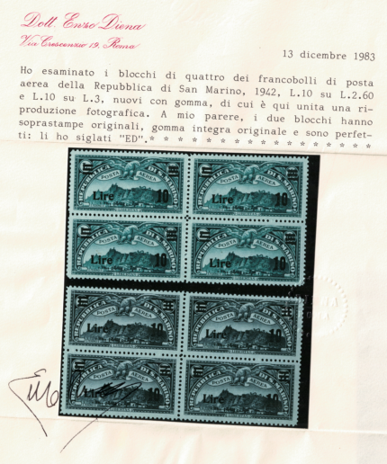 1942 San Marino, Posta Aerea # 19-20, Blocco di quattro, MNH**