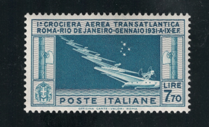 1930 Italia, Crociera Transatlantica Generale Balbo, Lire 7,70, # 25, MNH**