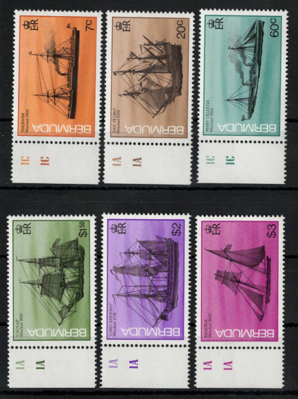 1986 Bermuda, Yvert # 476-81, Navi, MNH**