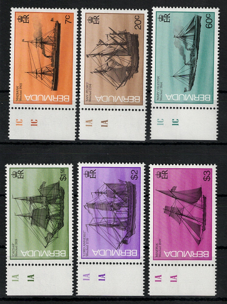476 1986 Bermuda, Yvert # 476-81, Navi, MNH** - immagine 1