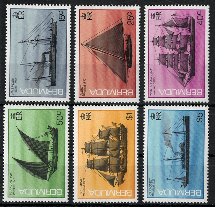 491 1986 Bermuda, Yvert # 491-96, Navi, MNH** - immagine 1