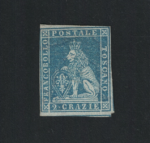 1851-52 Toscana, # 5e, 2 crazie azzurro verdastro su grigio, MH*