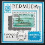 1986 Bermuda, Yvert Foglietto # 6, Ameriphex, Navi, MNH**