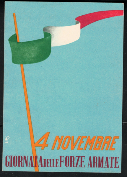 1952 Italia, 5-11-1952 Forze Armate su cartolina commemorativa Usata