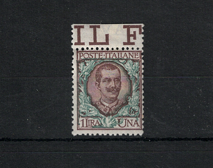 77b 1901 Italia, Regno, # 77, 1 Lira bruno e verde, buona centratura, MNH** - immagine 1