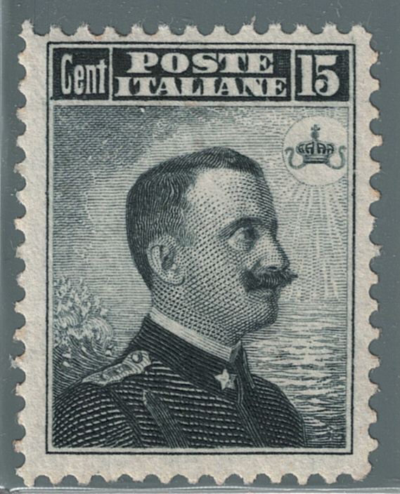 80 1906 Italia, Regno, # 80, 15 cent grigio nero, Discreta Centratura - MNH** - immagine 1
