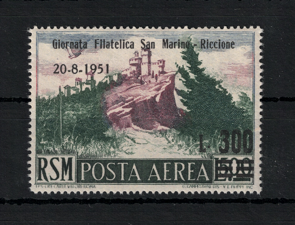 98 1951 San Marino, Posta Aerea # 98, San Marino Riccione, MNH** - immagine 1