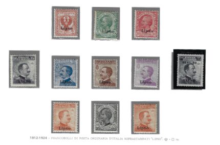 1912-22 Egeo, Lipso, Serie completa 1-11, MNH**