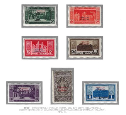 1929 Somalia Italiana, Abbazia di Montecassino # 123-129, MNH**