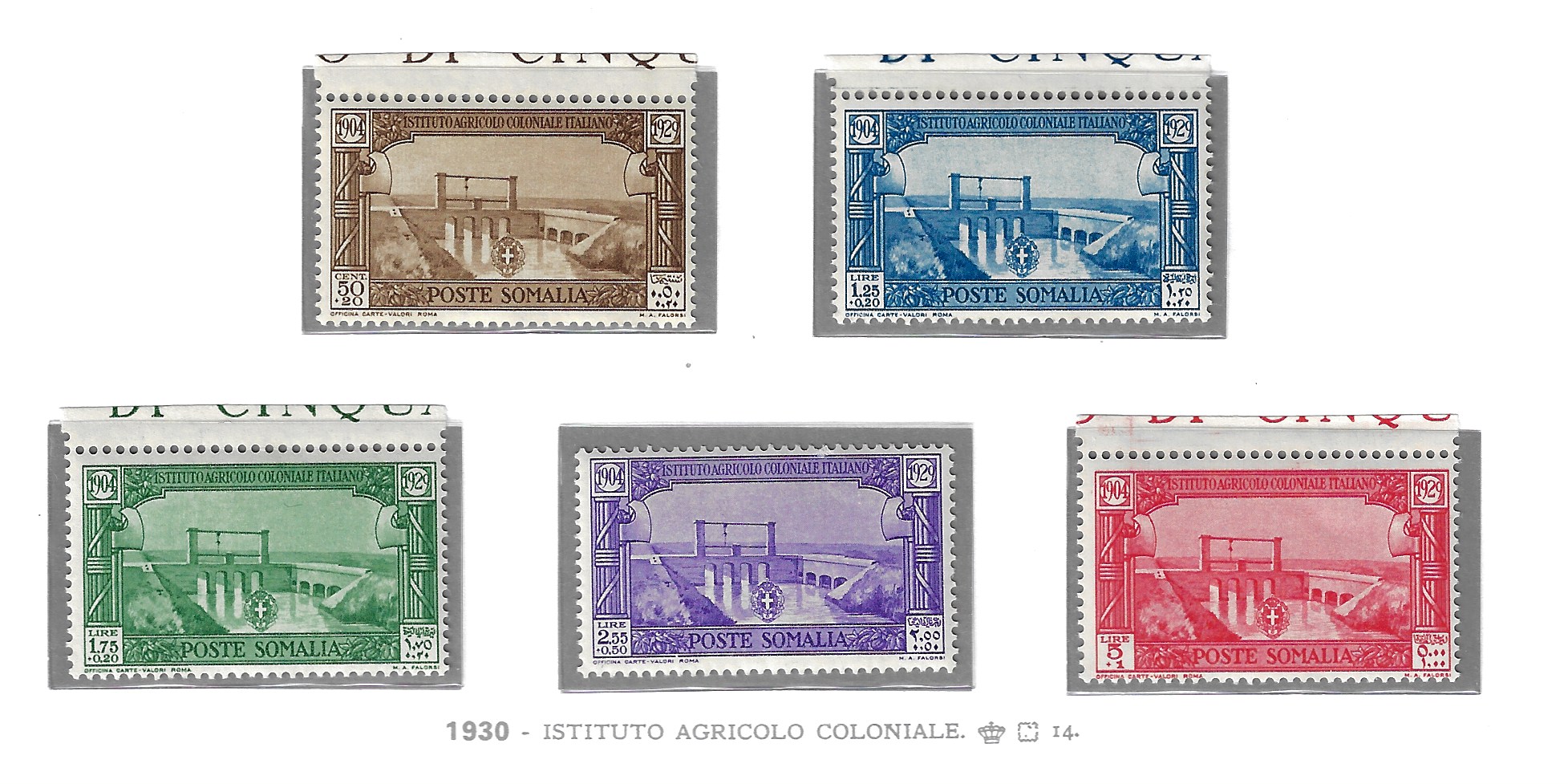 144-48 1930 Somalia Italiana, Istituto Coloniale # 144-48, MNH** - immagine 1