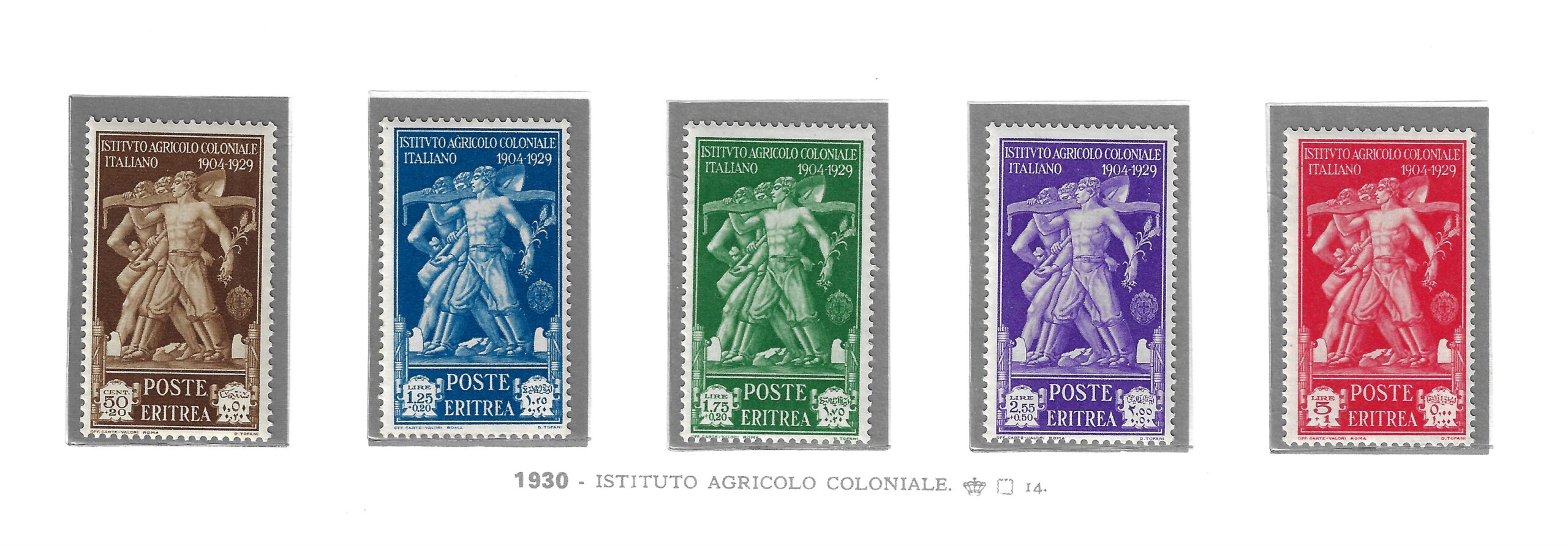 174-78 1930 Eritrea, Pro Istituto Agricolo, # 174-78, MNH** - immagine 1