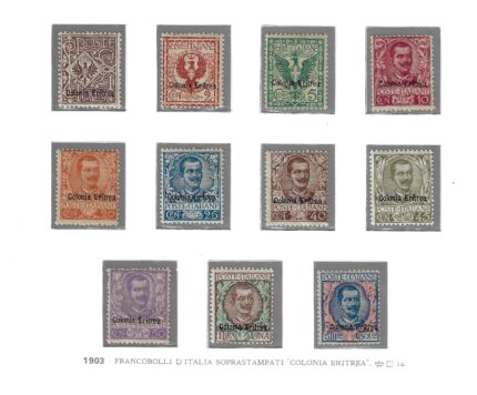 1903 Eritrea, stemmi ed Effige Vittorio Emanuele III  # 19-29,  MNH**