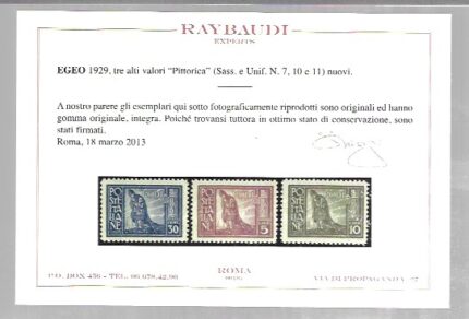 1929 Egeo, Serie Pittorica, dentellata 11, # 3/11, 9 valori, MNH**