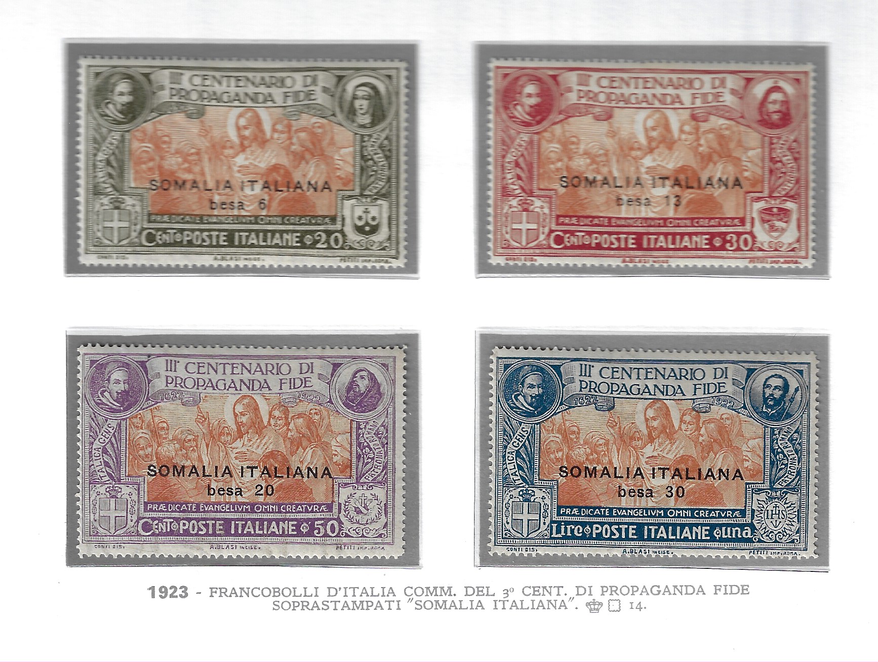 45-48 1923 Somalia, Propaganda Fide # 45-48, MNH** - immagine 1