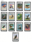 1989 Dominica, Uccelli - Yvert # 1100-1112, 13 valori, MNH**