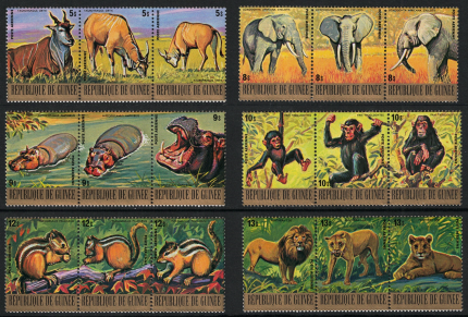 1977 Guinea Repubblica, Posta Aerea, Fauna Protetta, Animali # 116-33, MNH**