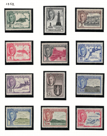 1952 British Virgin Islands - Stanley Gibbons # 136-47, MNH**