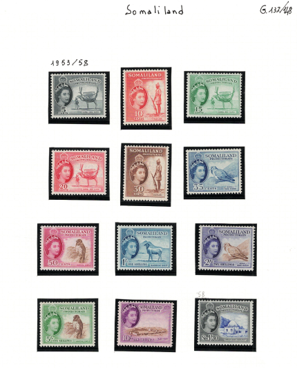 1953 Somaliland, Stanley Gibbons # 137-148, MNH**