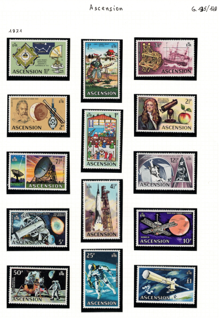 1971 Ascension, Yvert #139-52, L'uomo nello Spazio, MNH**