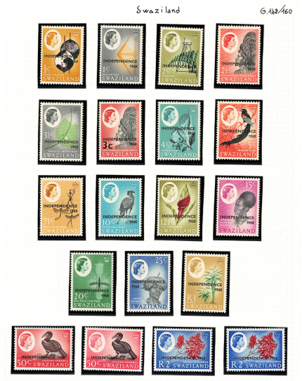 1968 Swaziland, Stanley Gibbons # 142-60, Elisabetta II, MNH**