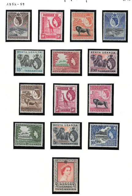 1959 Kenya Uganda Tanganyika, Stanley Gibbons # 167-80, MNH**
