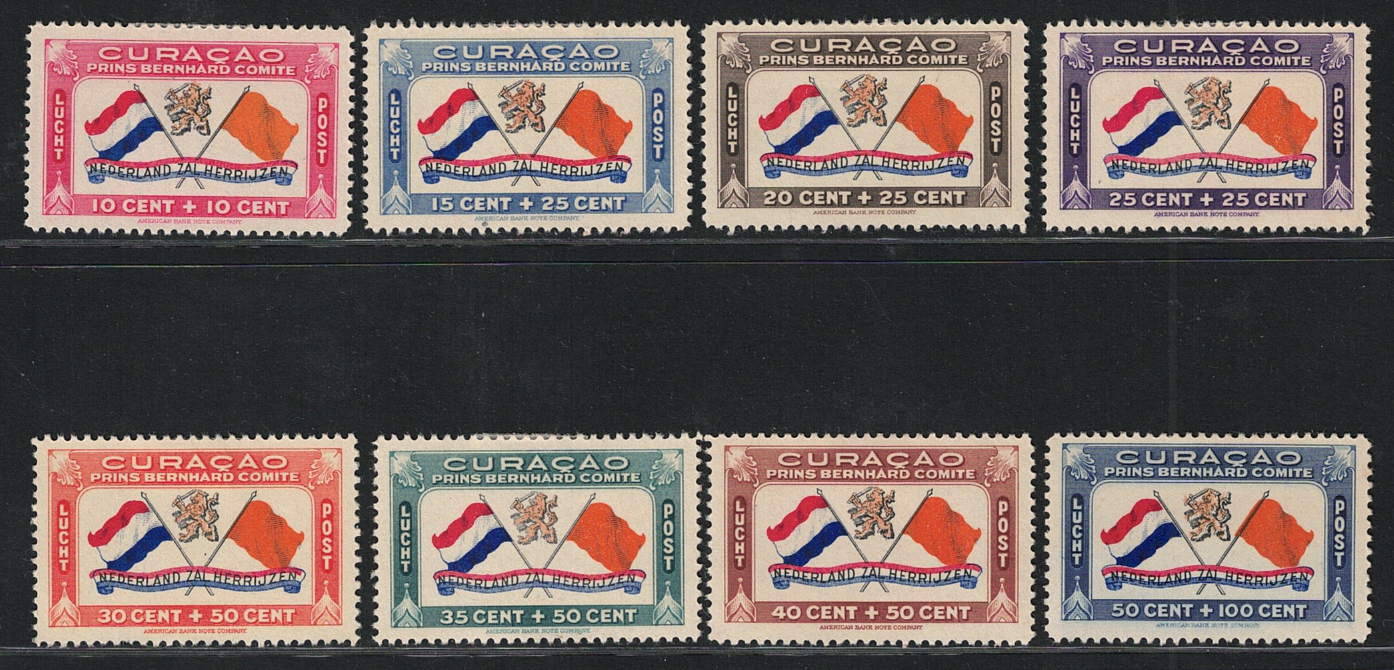 17-24 1941 Curacao, Posta Aerea # 17-24, Principe Bernhard, MH* - immagine 1