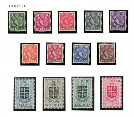 1953-63 St. Lucia, Stanley Gibbons # 172-84, 13 valori, MNH**