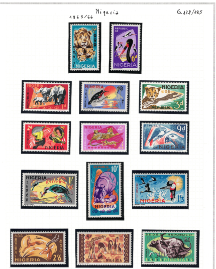 1965-66 Nigeria, Stanley Gibbons # 172-85, Serie di 14 valori, MNH**