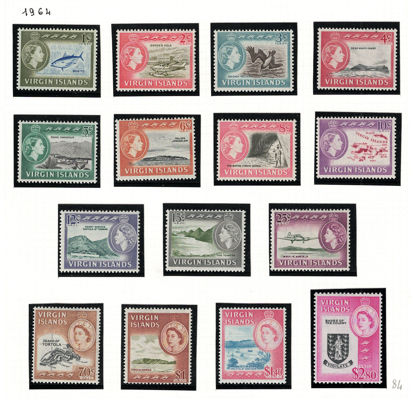 178-92 1964-68 British Virgin Islands - Stanley Gibbons # 178-92, MNH** - immagine 1
