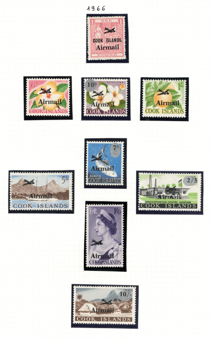1966 Cook Islands, Stanley Gibbons # 185-93, Serie di 9 valori, MNH**